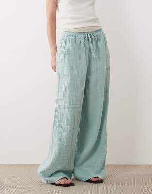 Threadbare Pull On Wide Leg Pants In Blue