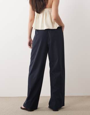 Threadbare Pull On Wide Leg Pants In Blue