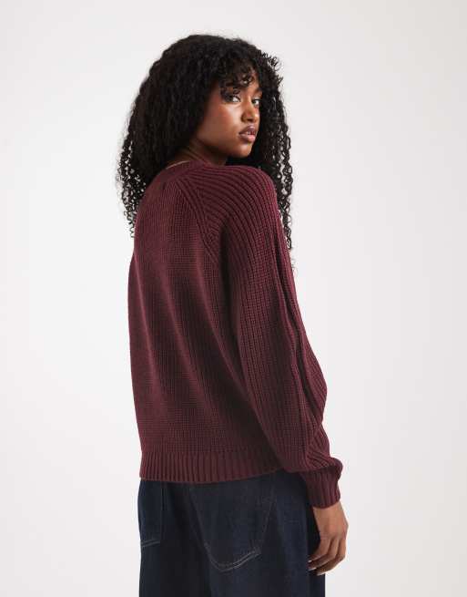 Threadbare – Pullover in Feigenlila mit Rundhalsausschnitt, 3 von 4