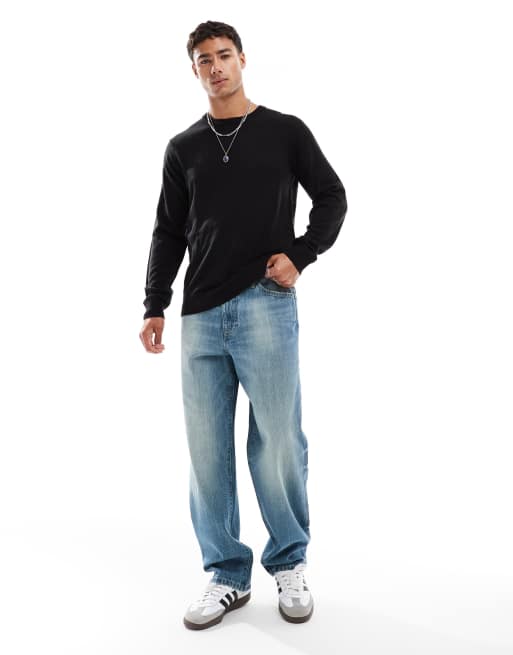 Threadbare – Pullover in Schwarz mit Rundhalsausschnitt, 4 von 4