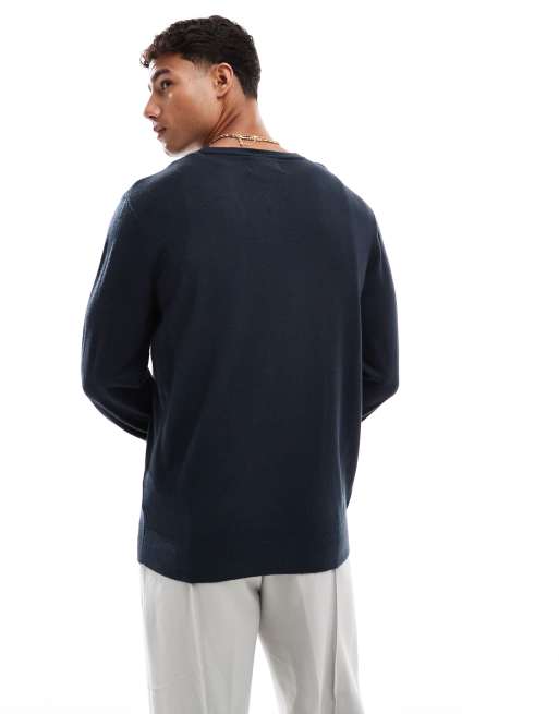 Threadbare – Pullover mit Rundhalsausschnitt in Marineblau, 2 von 4