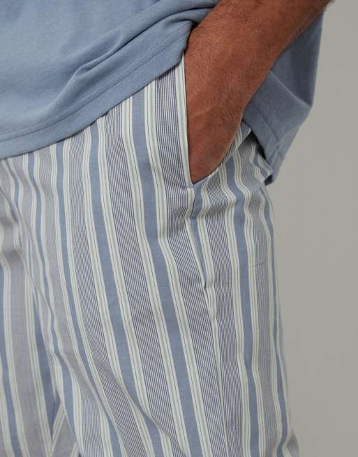 Threadbare Pyjama t-shirt & stripe bottoms set in blue, 3 of 4