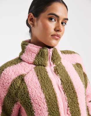 Threadbare Quarter Zip Lounge Fleece In Pink