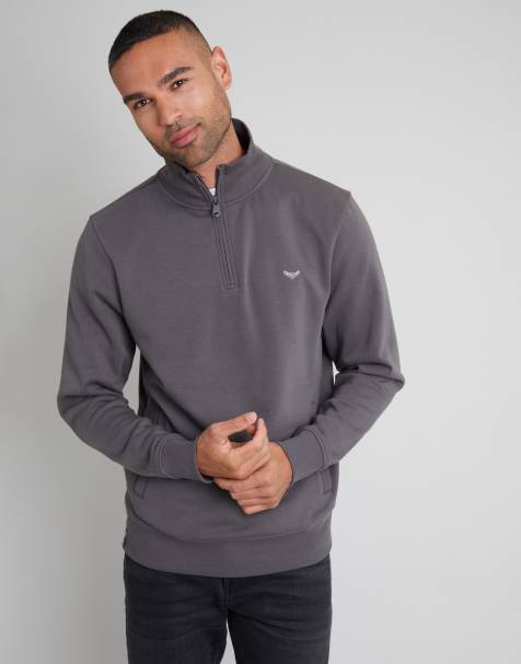 Threadbare Quarter zip sweatshirt in dark grey - view 1