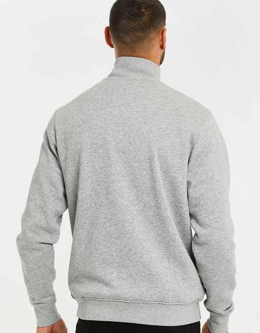 Threadbare Quarter zip sweatshirt in grey, 3 of 3