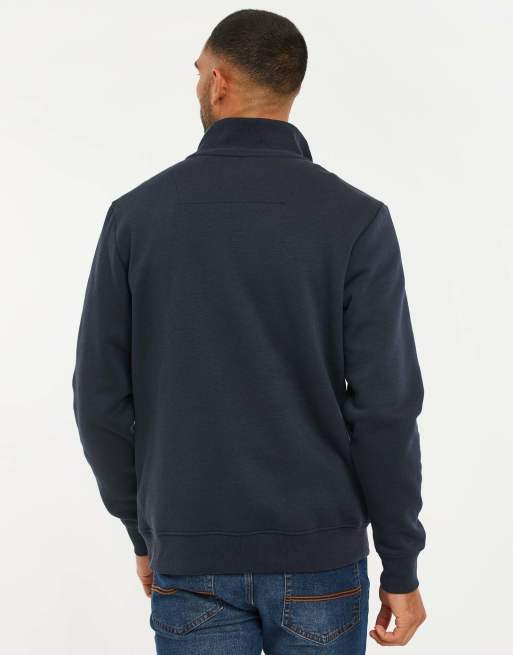 Threadbare Quarter zip sweatshirt in navy, 2 of 4