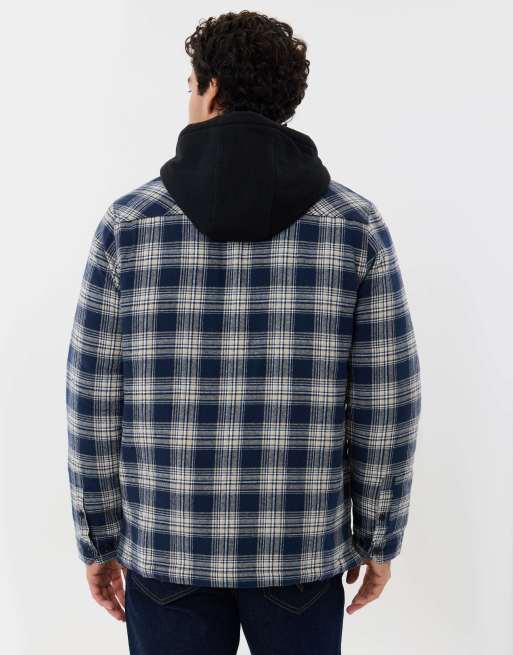 Threadbare Quilted hooded shacket in navy, 2 of 5
