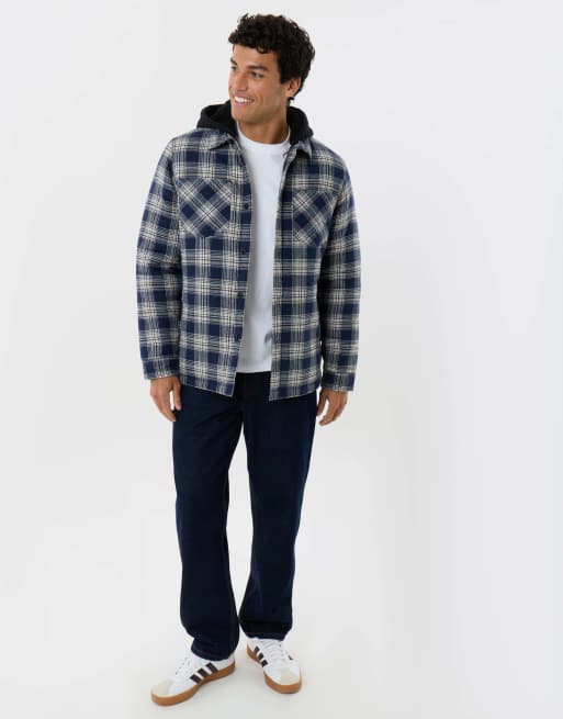 Threadbare Quilted hooded shacket in navy, 4 of 5