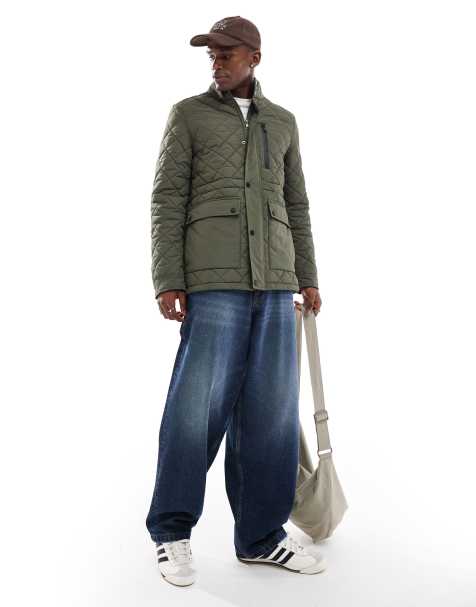 Threadbare quilted jacket in khaki - view 1