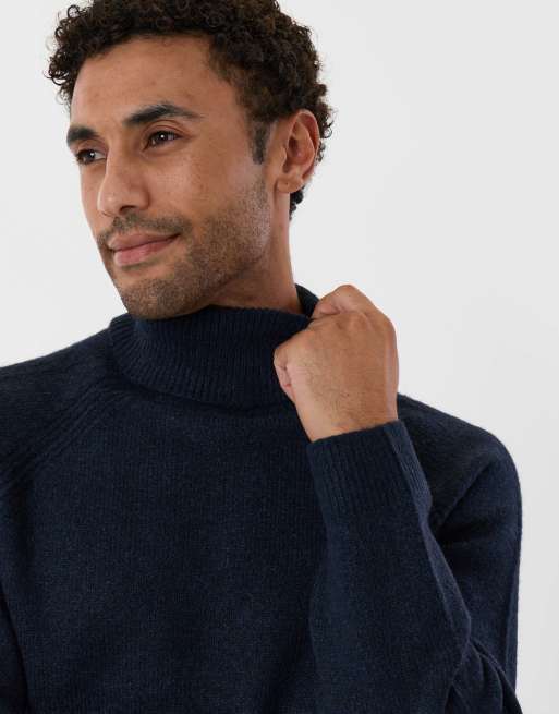 Threadbare Raglan sleeve roll neck jumper in navy, 2 of 4