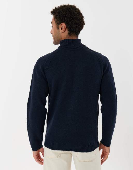 Threadbare Raglan sleeve roll neck jumper in navy, 4 of 4