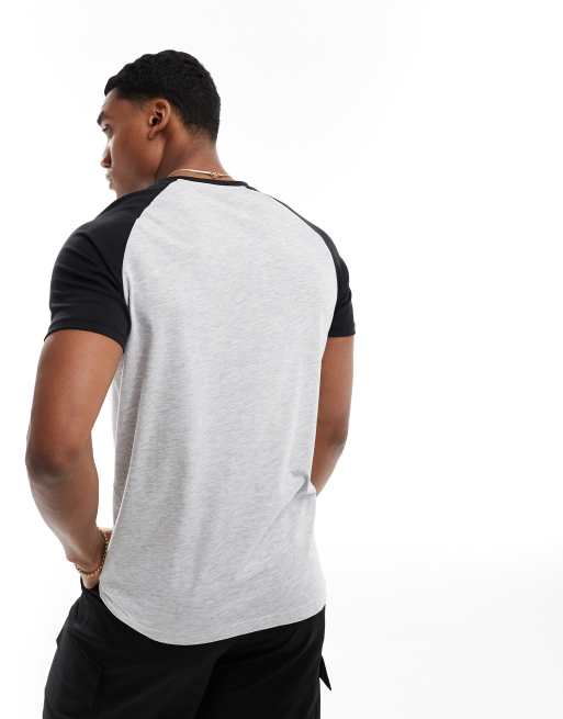 Threadbare raglan T-shirt in gray & black | ASOS