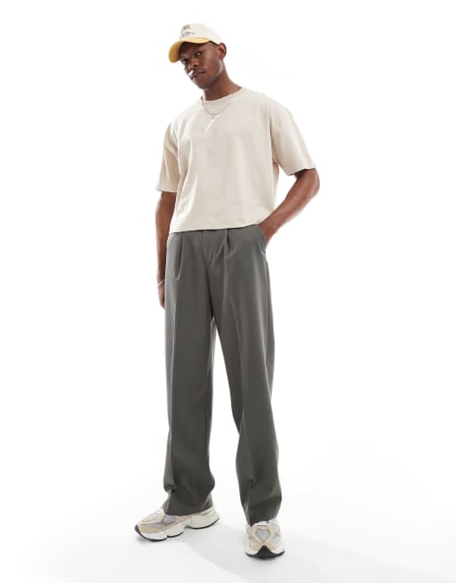 Threadbare - Recht T-shirt van 220gsm zware stof in stone, 3 van 4