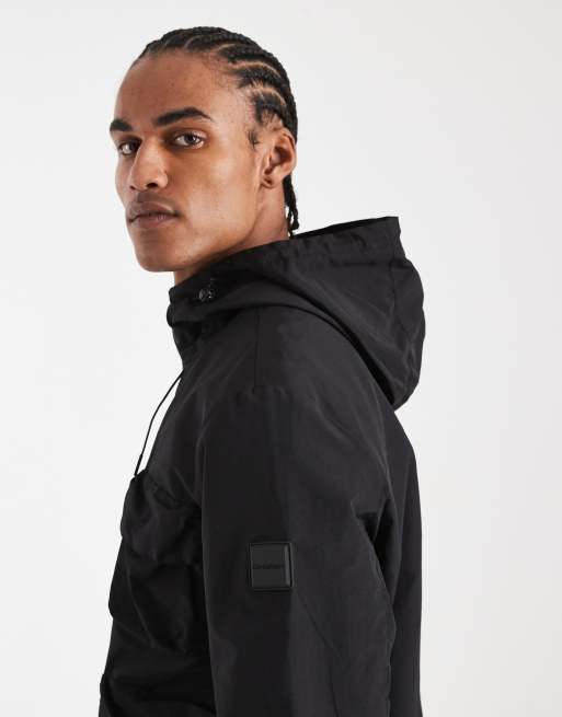 Threadbare - Regenbestendig regenjack met capuchon in zwart, 4 van 5