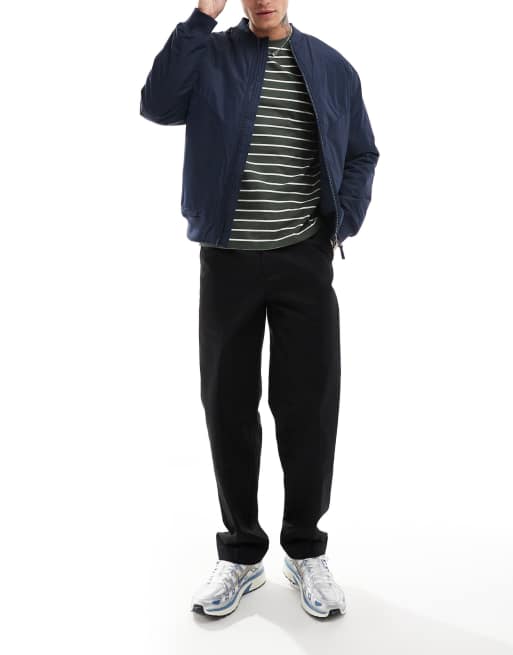 Threadbare – Regendichte Bomberjacke in Marineblau