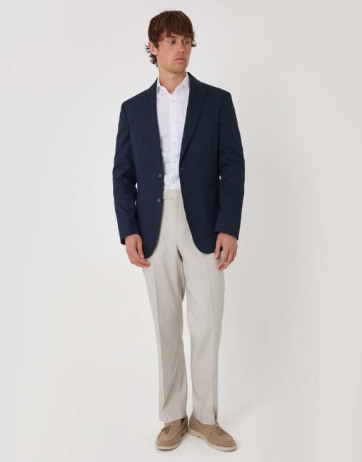 Threadbare Regular fit cotton blazer in navy, 2 of 6