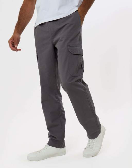 Threadbare Regular fit cotton cargo trousers in slate grey, 2 of 4