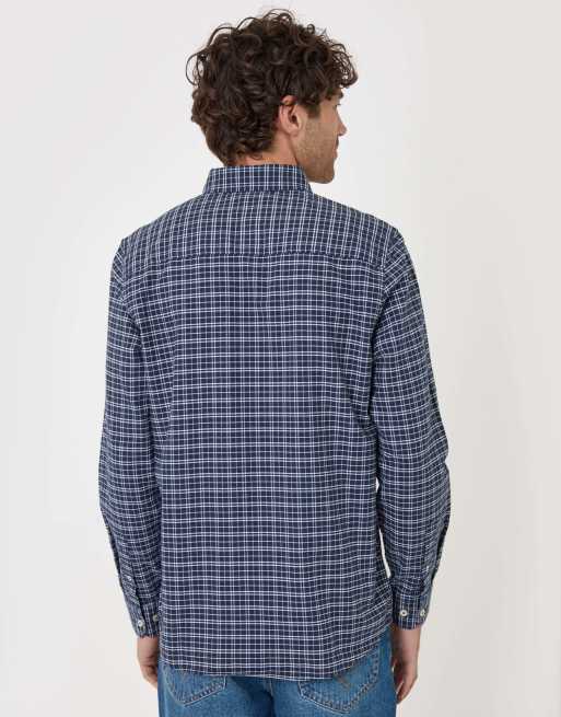 Threadbare Regular fit cotton oxford shirt in navy, 2 of 4