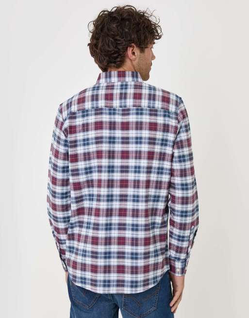 Threadbare Regular fit cotton oxford shirt in red, 2 of 4