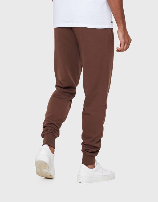 Threadbare Regular fit cotton rich joggers in chocolate brown, 2 of 4