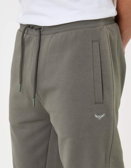 Threadbare Regular fit cotton rich joggers in dark sage, 3 of 4