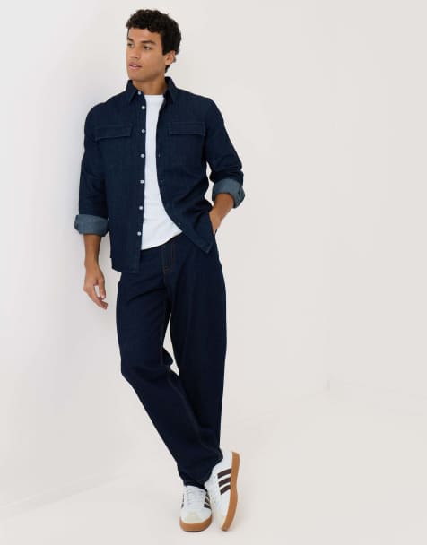 Threadbare Regular fit denim shirt in rinse wash - view 1
