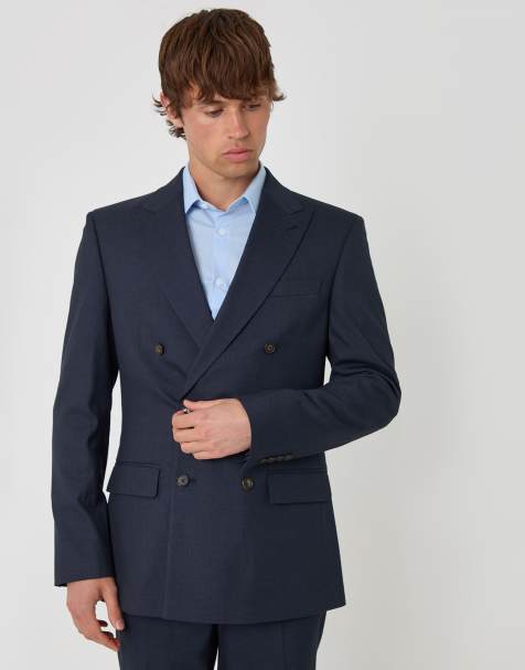 Threadbare Regular fit double breasted blazer in navy - view 1
