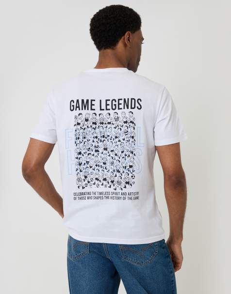 Threadbare Regular fit football heroes cotton t-shirt in white