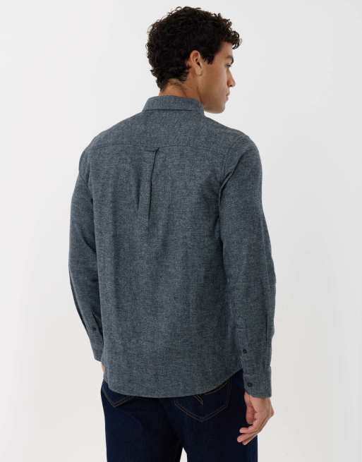 Threadbare Regular fit textured cotton shirt in navy, 2 of 4