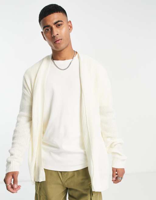 toilet læsning længes efter Threadbare relaxed cardigan in off white | ASOS