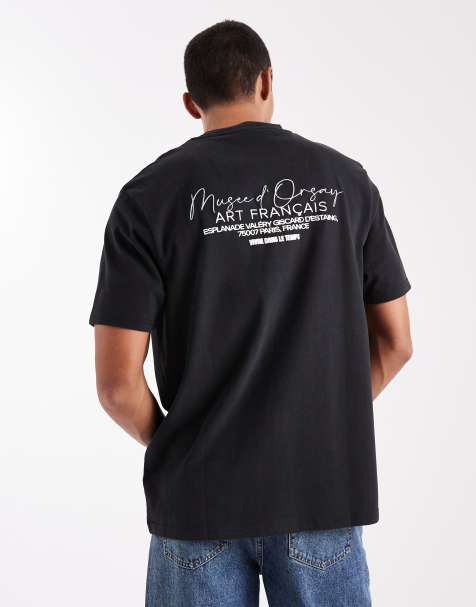 Threadbare relaxed fit art graphic print t-shirt in black