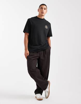 Threadbare Relaxed Fit Coffee Club Graphic Print T-shirt In Black
