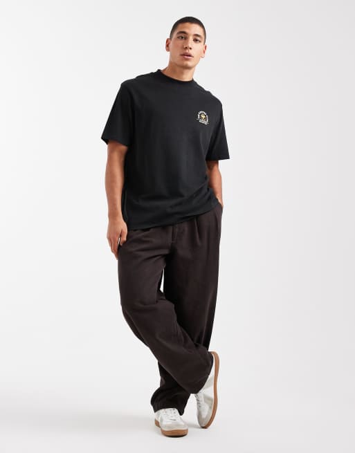 Threadbare relaxed fit coffee club graphic print t-shirt in black