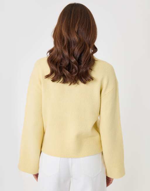 Threadbare Relaxed fit crew neck jumper in yellow, 2 of 4