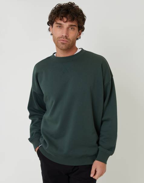 Threadbare Relaxed fit crew neck sweatshirt in green - view 1
