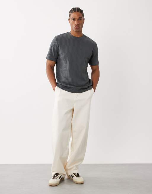 Threadbare relaxed fit crew nek T-shirt in charcoal gray, 2 of 5