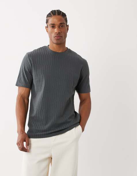 Threadbare relaxed fit crew nek t-shirt in charcoal grey - view 1