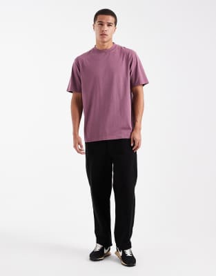 Threadbare Relaxed Fit Garment Dye T-shirt In Red