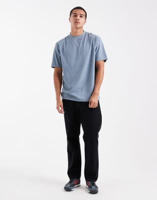 Threadbare Relaxed Fit Garment Dye T-shirt In Blue
