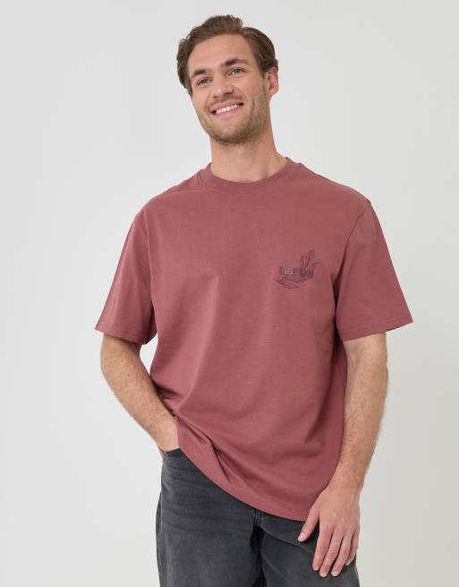 Threadbare Relaxed fit graphic cotton t-shirt in dusty pink, 2 of 4