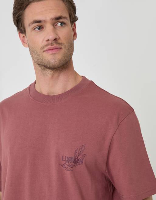 Threadbare Relaxed fit graphic cotton t-shirt in dusty pink, 3 of 4