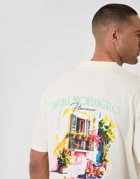 Threadbare Relaxed fit graphic cotton t-shirt in natural