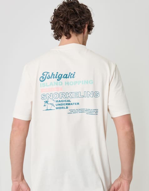 Threadbare Relaxed fit graphic cotton t-shirt in natural