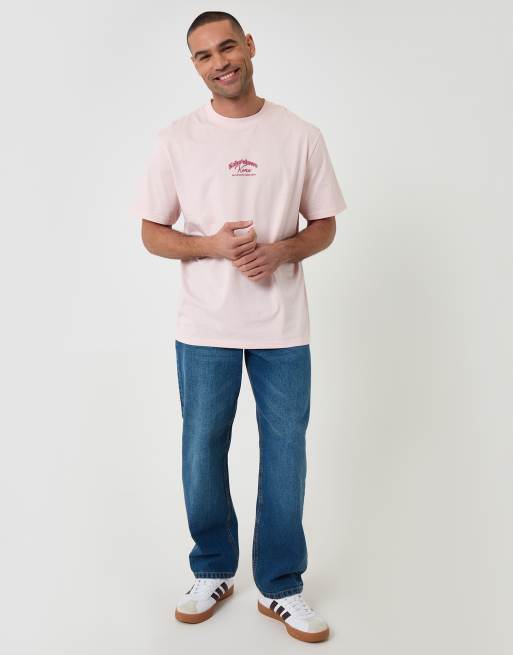 Threadbare Relaxed fit graphic cotton t-shirt in pale lilac, 4 of 4