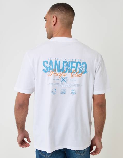 Threadbare Relaxed fit graphic cotton t-shirt in white