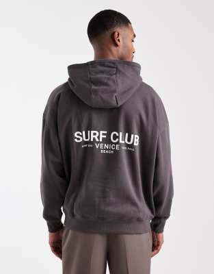 Threadbare Relaxed Fit Hoodie With Graphic Print In Purple