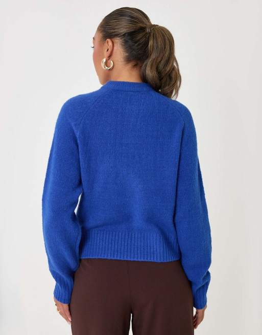 Threadbare Relaxed fit knitted cardigan in blue, 2 of 4