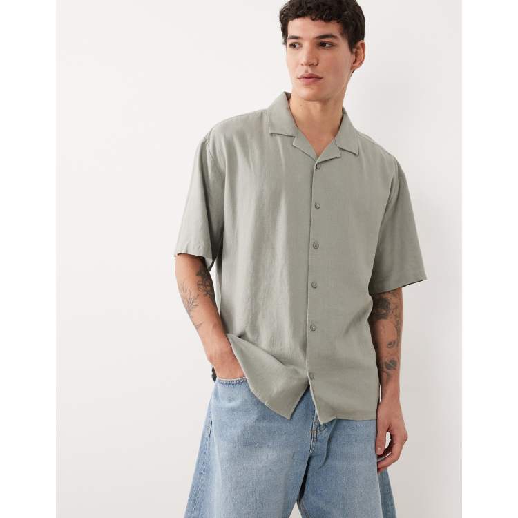 green emerald velvet dress Rhone - Linen- Blend Short Sleeve Shirt main image 1