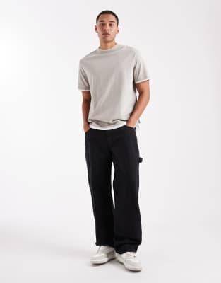 Threadbare Relaxed Fit T-shirt In Gray
