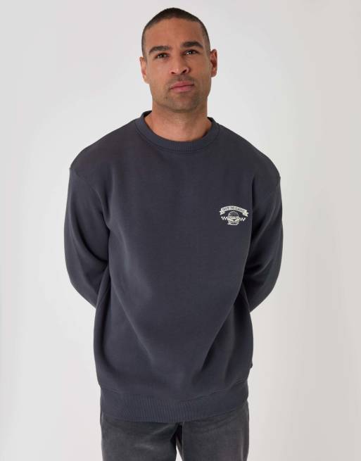 Threadbare Relaxed fit taste the classics graphic print sweatshirt in charcoal, 2 of 5